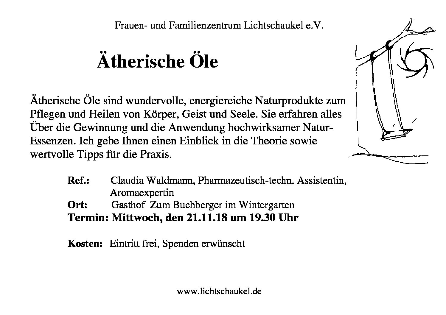 Vortrag zum Thema „Ätherische Öle“ Vortrag zum Thema „Ätherische Öle“